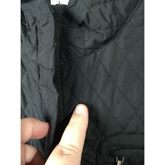 Talbots Woman LP Black Quilted Vest Pockets Full Zip Lightweight Outdoor Casual - Picture 3 of 10